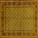 Square Persian Yellow Traditional Rug, tr207yw