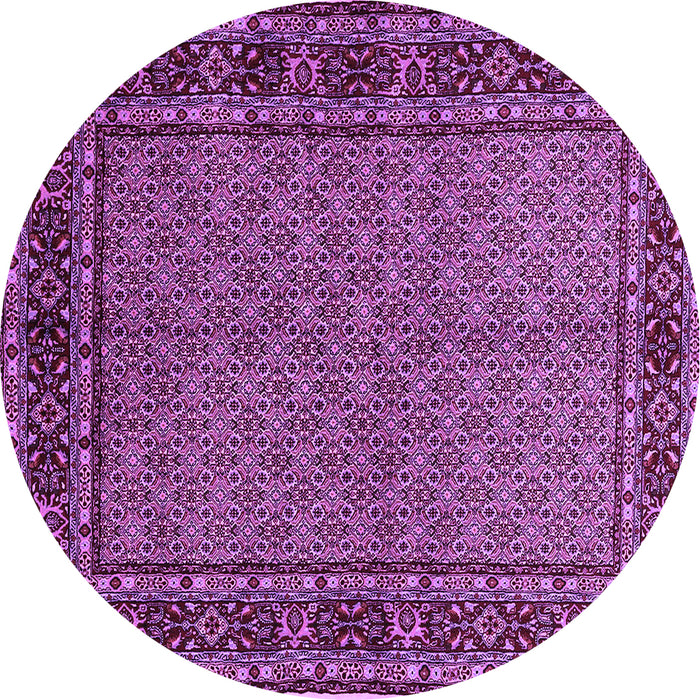 Round Machine Washable Persian Purple Traditional Area Rugs, wshtr207pur