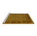 Sideview of Machine Washable Persian Yellow Traditional Rug, wshtr207yw