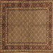 Square Machine Washable Persian Brown Traditional Rug, wshtr207brn