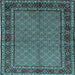 Square Machine Washable Persian Light Blue Traditional Rug, wshtr207lblu