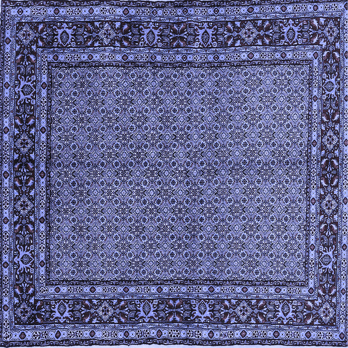 Square Machine Washable Persian Blue Traditional Rug, wshtr207blu