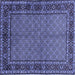 Square Machine Washable Persian Blue Traditional Rug, wshtr207blu