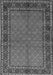 Serging Thickness of Machine Washable Persian Gray Traditional Rug, wshtr207gry