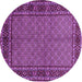 Round Persian Purple Traditional Rug, tr207pur