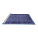 Sideview of Machine Washable Persian Blue Traditional Rug, wshtr207blu