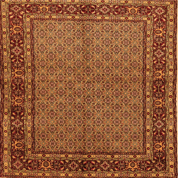 Serging Thickness of Persian Orange Traditional Rug, tr207org