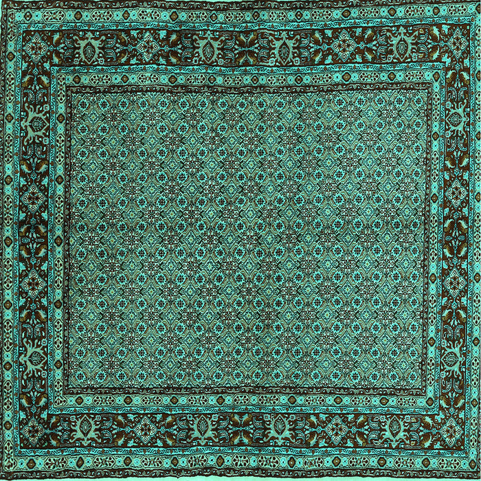 Square Persian Turquoise Traditional Rug, tr207turq