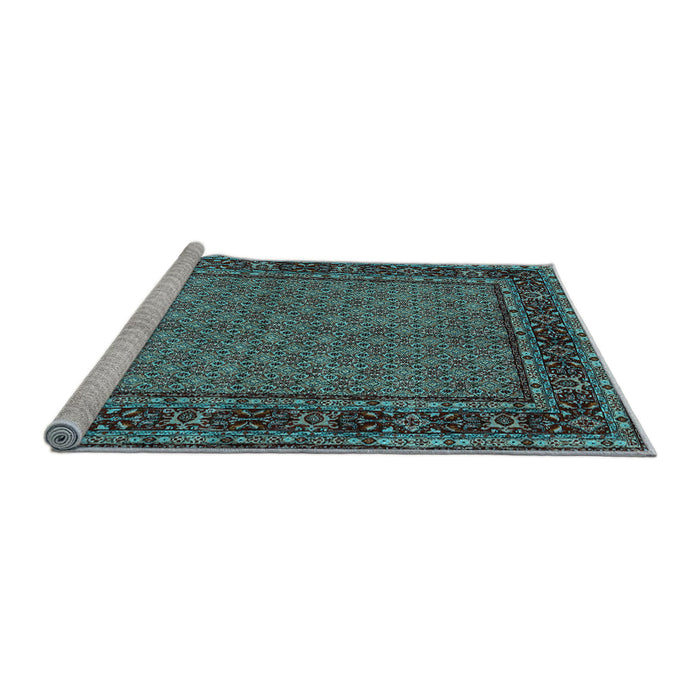 Sideview of Machine Washable Persian Light Blue Traditional Rug, wshtr207lblu
