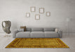 Machine Washable Persian Yellow Traditional Rug in a Living Room, wshtr207yw