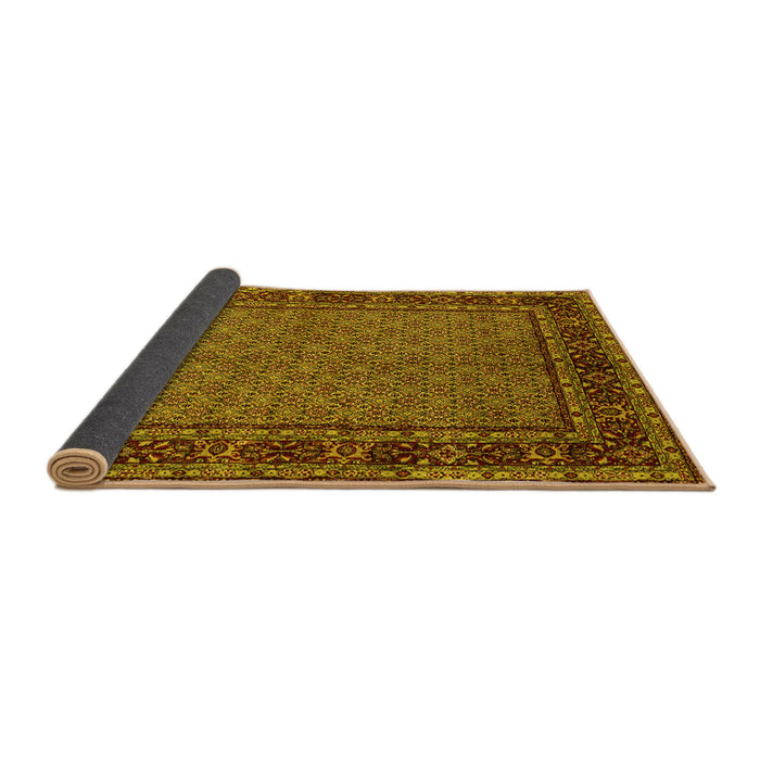 Sideview of Persian Yellow Traditional Rug, tr207yw