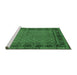 Sideview of Machine Washable Persian Emerald Green Traditional Area Rugs, wshtr207emgrn