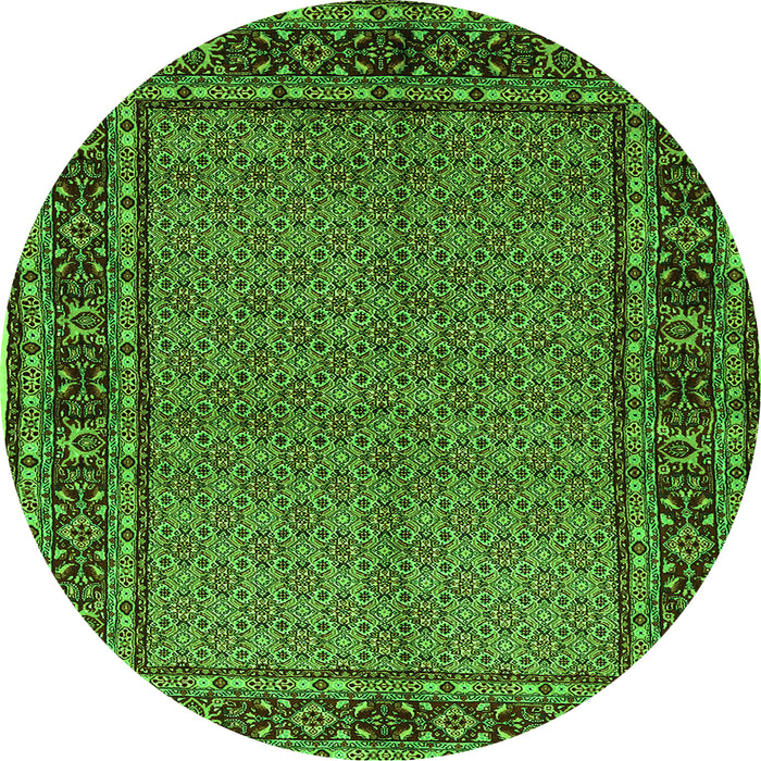 Square Persian Green Traditional Rug, tr207grn