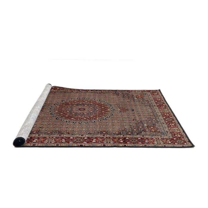 Sideview of Machine Washable Traditional Camel Brown Rug, wshtr208