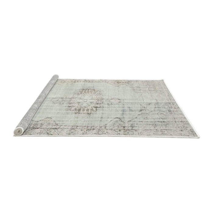 Sideview of Machine Washable Traditional Silver Pink Rug, wshtr2080