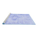 Sideview of Machine Washable Persian Blue Traditional Rug, wshtr2080blu