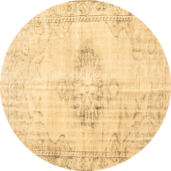 Round Machine Washable Persian Brown Traditional Rug, wshtr2080brn