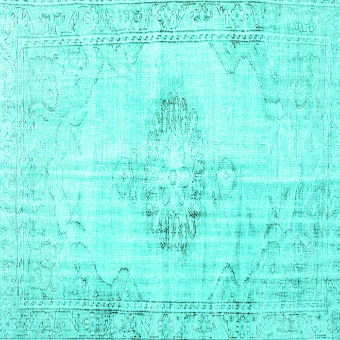 Square Machine Washable Persian Turquoise Traditional Area Rugs, wshtr2080turq
