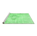 Sideview of Machine Washable Persian Emerald Green Traditional Area Rugs, wshtr2080emgrn