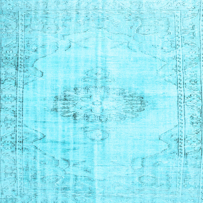 Square Machine Washable Persian Light Blue Traditional Rug, wshtr2080lblu