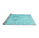 Sideview of Machine Washable Persian Light Blue Traditional Rug, wshtr2080lblu