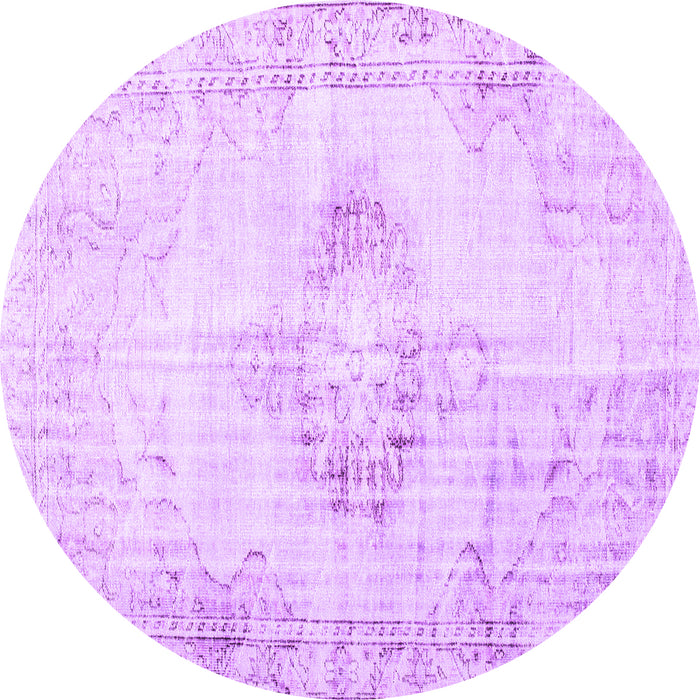 Round Machine Washable Persian Purple Traditional Area Rugs, wshtr2080pur