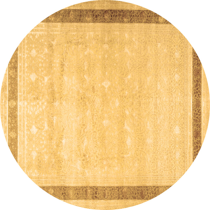Round Machine Washable Persian Brown Traditional Rug, wshtr2081brn