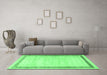 Machine Washable Persian Emerald Green Traditional Area Rugs in a Living Room,, wshtr2081emgrn