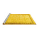 Sideview of Machine Washable Persian Yellow Traditional Rug, wshtr2081yw