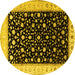 Round Persian Yellow Traditional Rug, tr2082yw