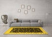 Machine Washable Persian Yellow Traditional Rug in a Living Room, wshtr2082yw