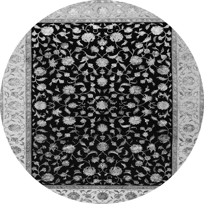 Machine Washable Persian Gray Traditional Rug, wshtr2082gry