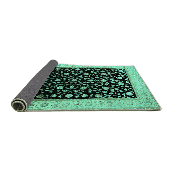 Sideview of Persian Turquoise Traditional Rug, tr2082turq