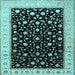 Square Machine Washable Persian Light Blue Traditional Rug, wshtr2082lblu