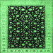 Square Machine Washable Persian Emerald Green Traditional Area Rugs, wshtr2082emgrn