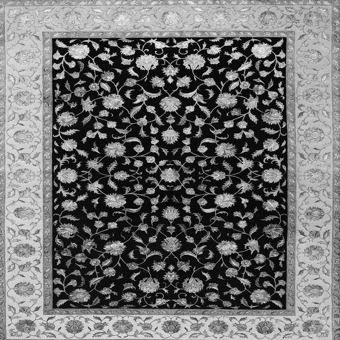 Round Machine Washable Persian Gray Traditional Rug, wshtr2082gry
