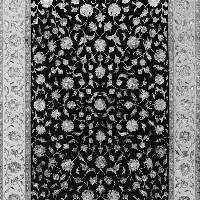 Serging Thickness of Machine Washable Persian Gray Traditional Rug, wshtr2082gry