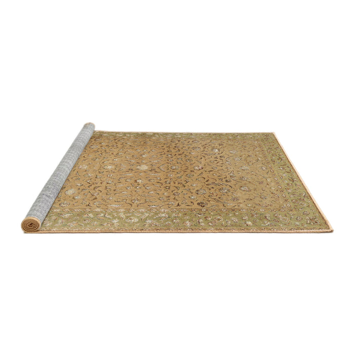 Sideview of Machine Washable Traditional Cinnamon Brown Rug, wshtr2083
