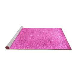 Sideview of Machine Washable Persian Pink Traditional Rug, wshtr2083pnk