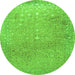 Square Persian Green Traditional Rug, tr2083grn