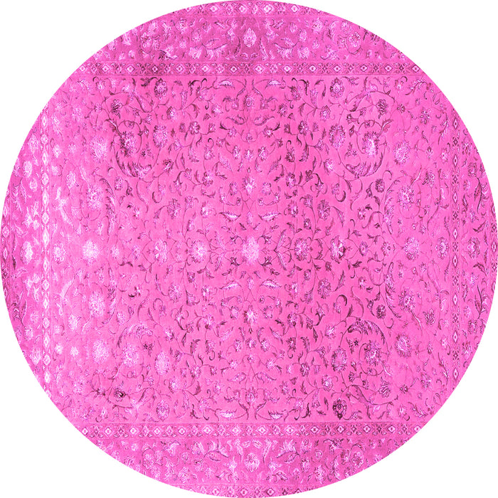 Round Persian Pink Traditional Rug, tr2083pnk
