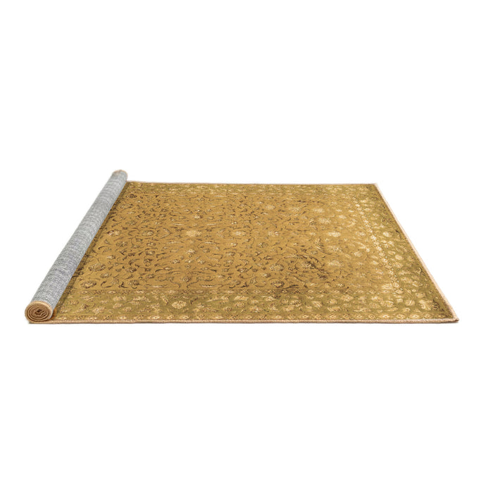 Sideview of Machine Washable Persian Brown Traditional Rug, wshtr2083brn