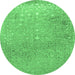 Round Persian Emerald Green Traditional Rug, tr2083emgrn