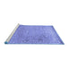 Sideview of Machine Washable Persian Blue Traditional Rug, wshtr2083blu