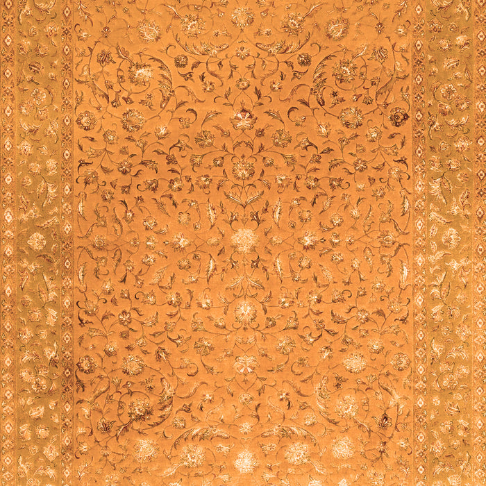 Serging Thickness of Machine Washable Persian Orange Traditional Area Rugs, wshtr2083org
