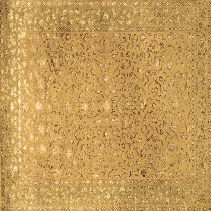 Square Machine Washable Persian Brown Traditional Rug, wshtr2083brn