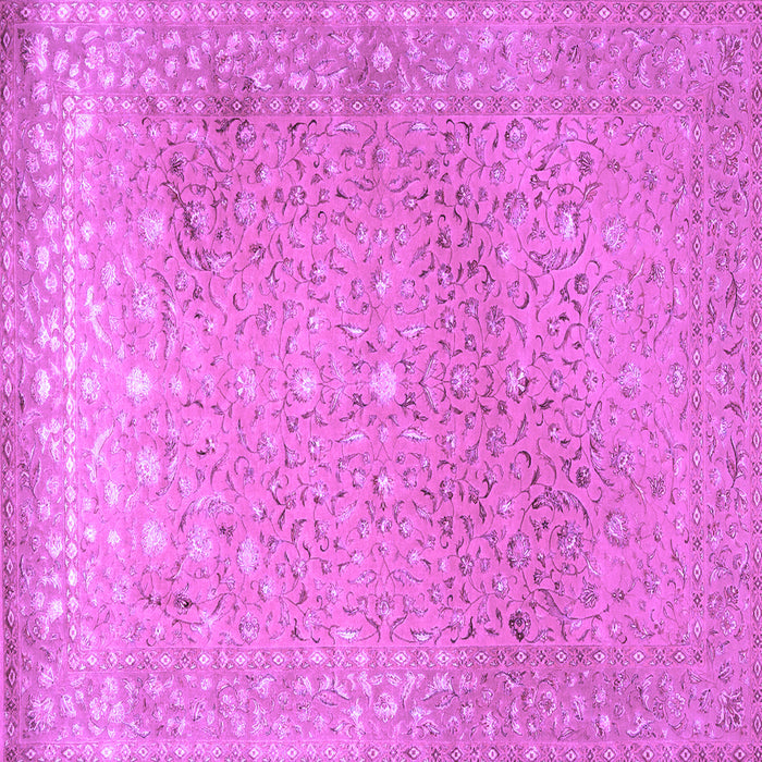 Square Machine Washable Persian Purple Traditional Area Rugs, wshtr2083pur