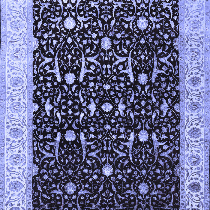 Machine Washable Persian Blue Traditional Rug, wshtr2084blu