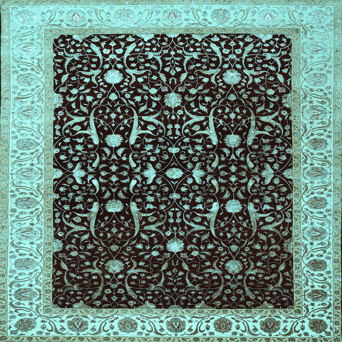 Square Machine Washable Persian Light Blue Traditional Rug, wshtr2084lblu