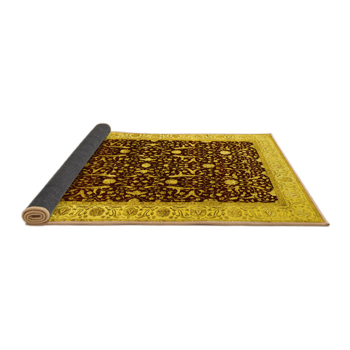 Sideview of Persian Yellow Traditional Rug, tr2084yw